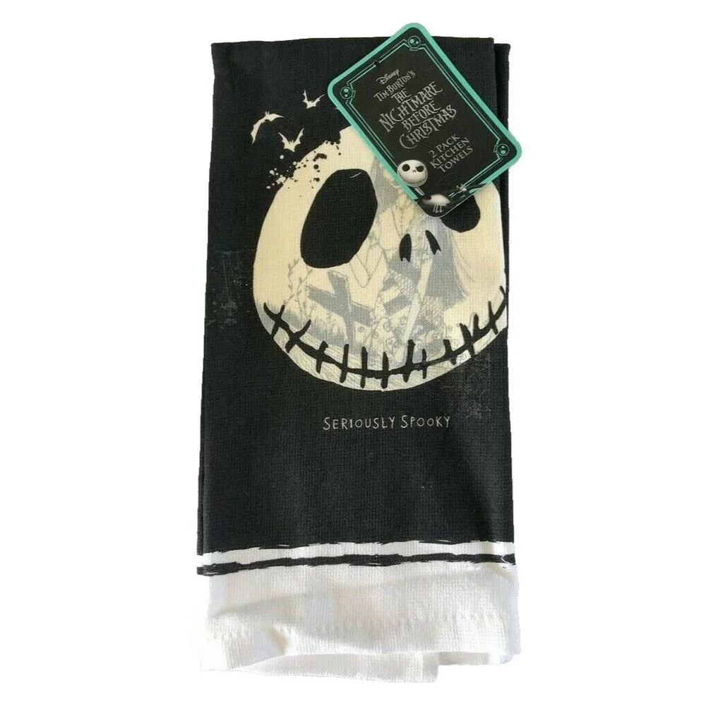 Disney Kitchen Dish Towels The Nightmare Before Christmas Jack & Sally Set of 2